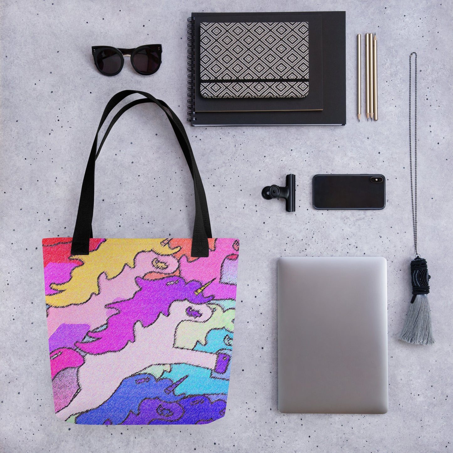 【送料無料】ILLUSION パープル|全面プリントトートバック