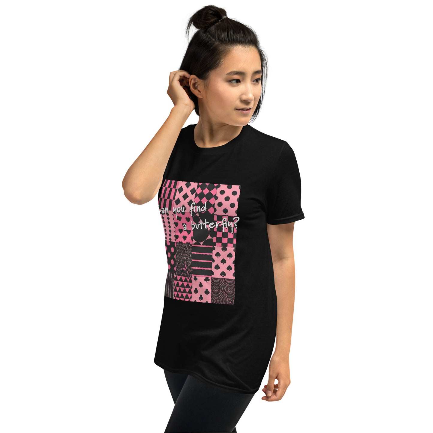 【送料無料】butterfly ピンク|Tシャツ(ホワイト・ブラック)