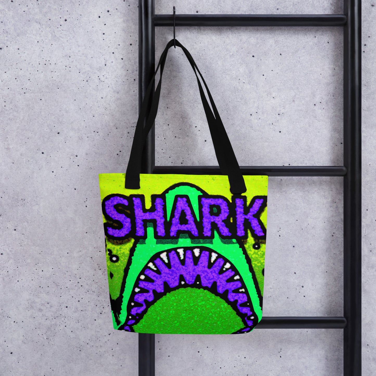 【送料無料】SHARK パープル｜全面プリントトートバック