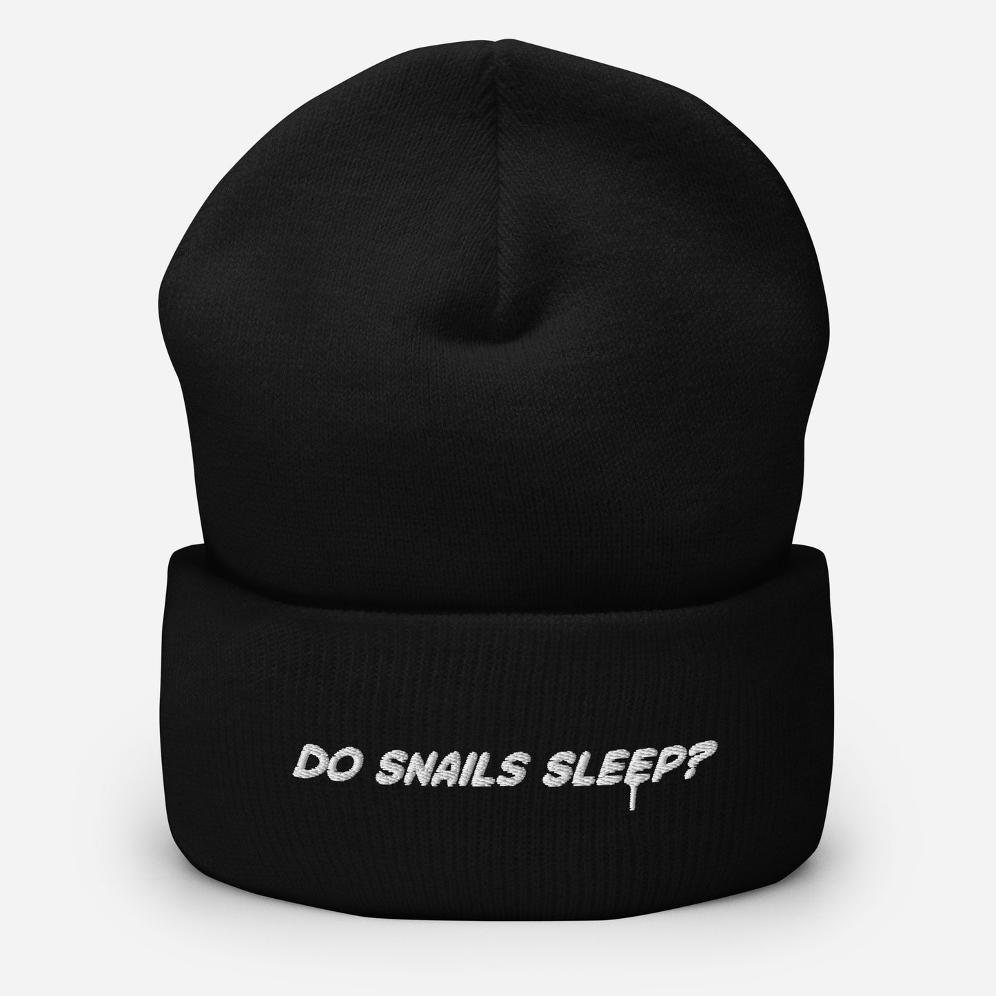 【送料無料】Do snails sleep?｜ニット帽（ブラック）