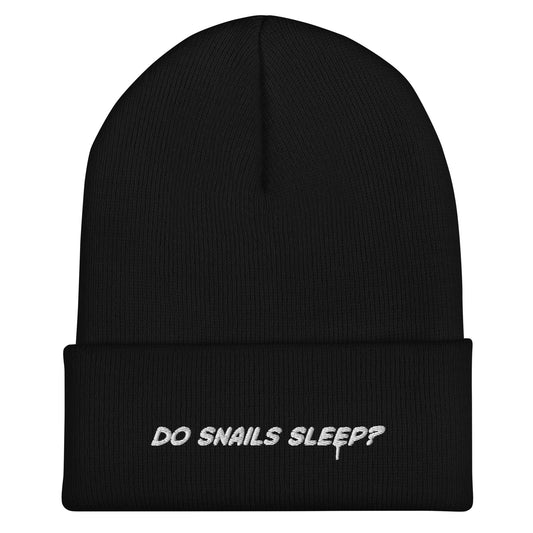 【送料無料】Do snails sleep?｜ニット帽（ブラック）