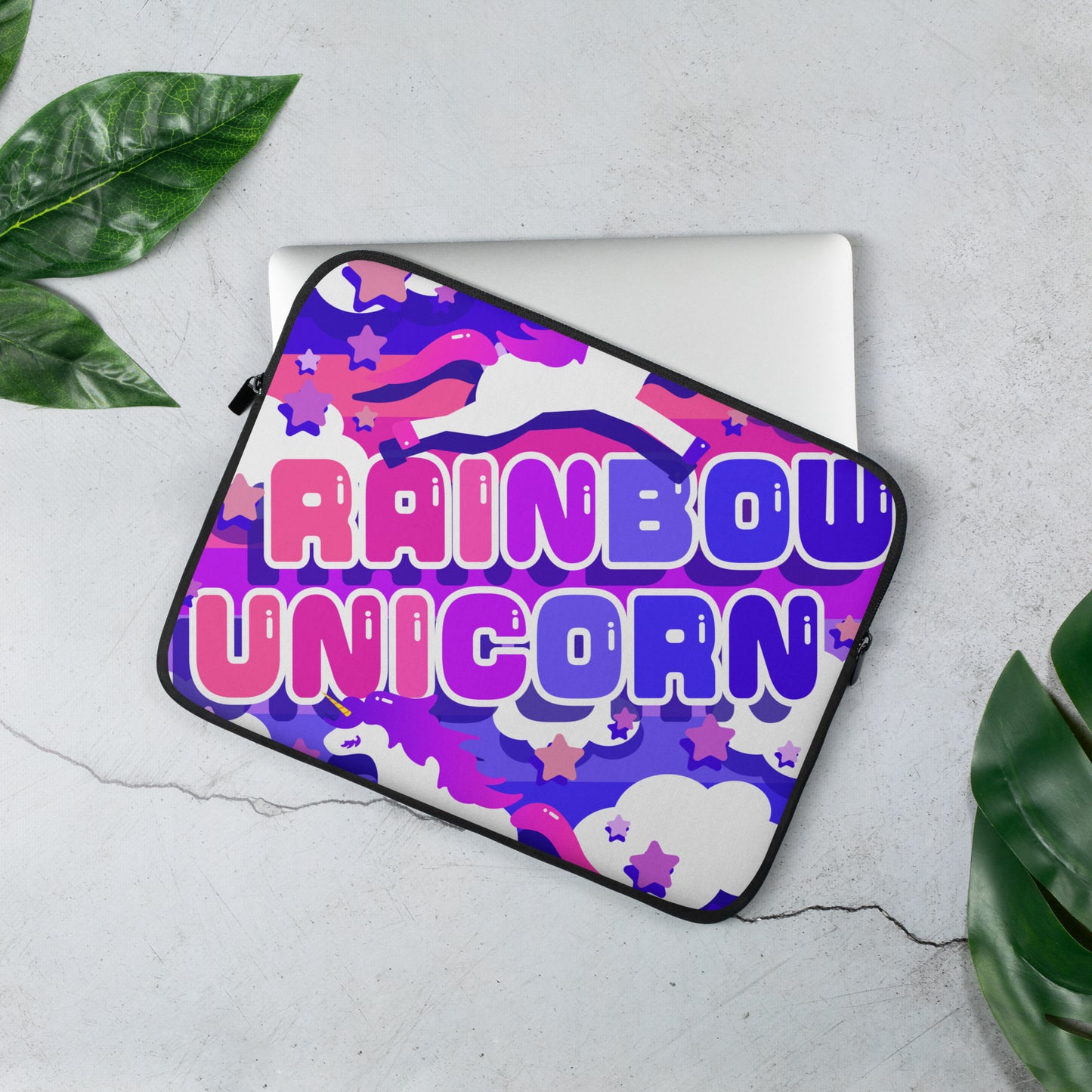 【送料無料】RAINBOW UNICORN バイオレット｜ノートパソコンケース/スリーブ