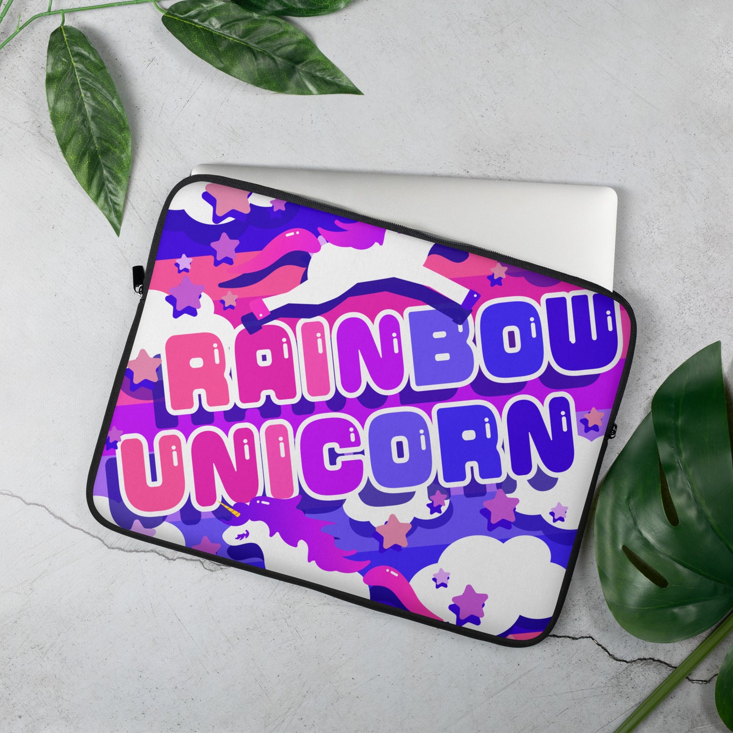 【送料無料】RAINBOW UNICORN バイオレット｜ノートパソコンケース/スリーブ