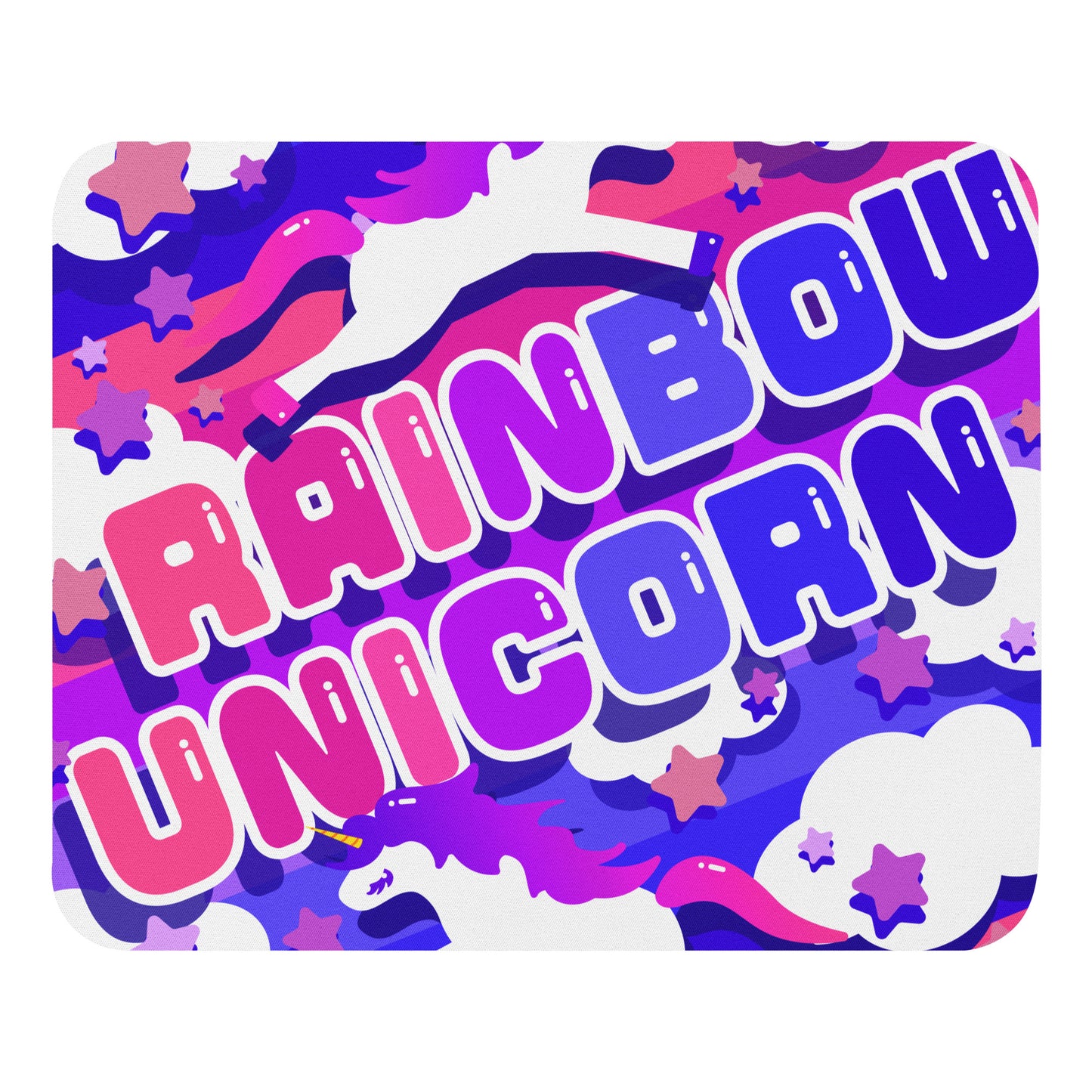 【送料無料】RAINBOW UNICORN バイオレット｜マウスパッド