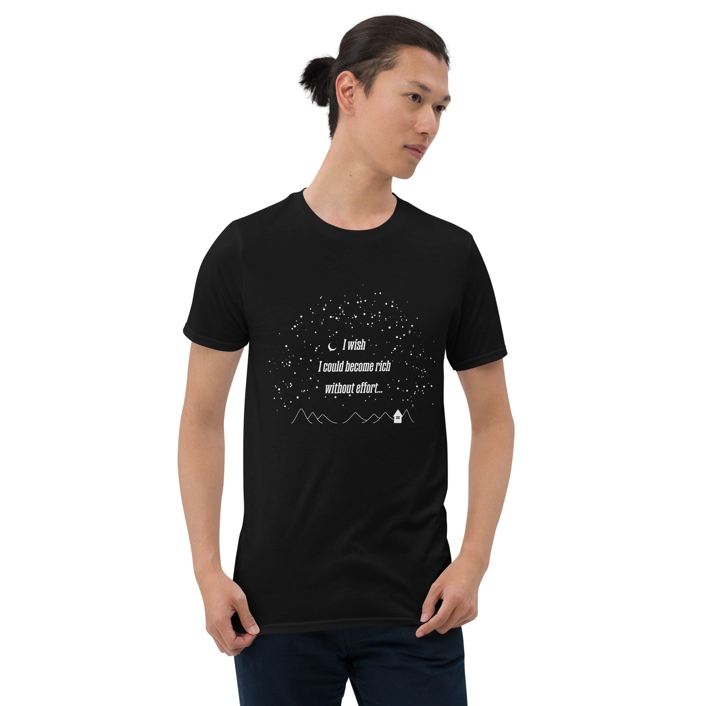 【送料無料】I wish I could become rich without effort…｜Ｔシャツ（ブラック）