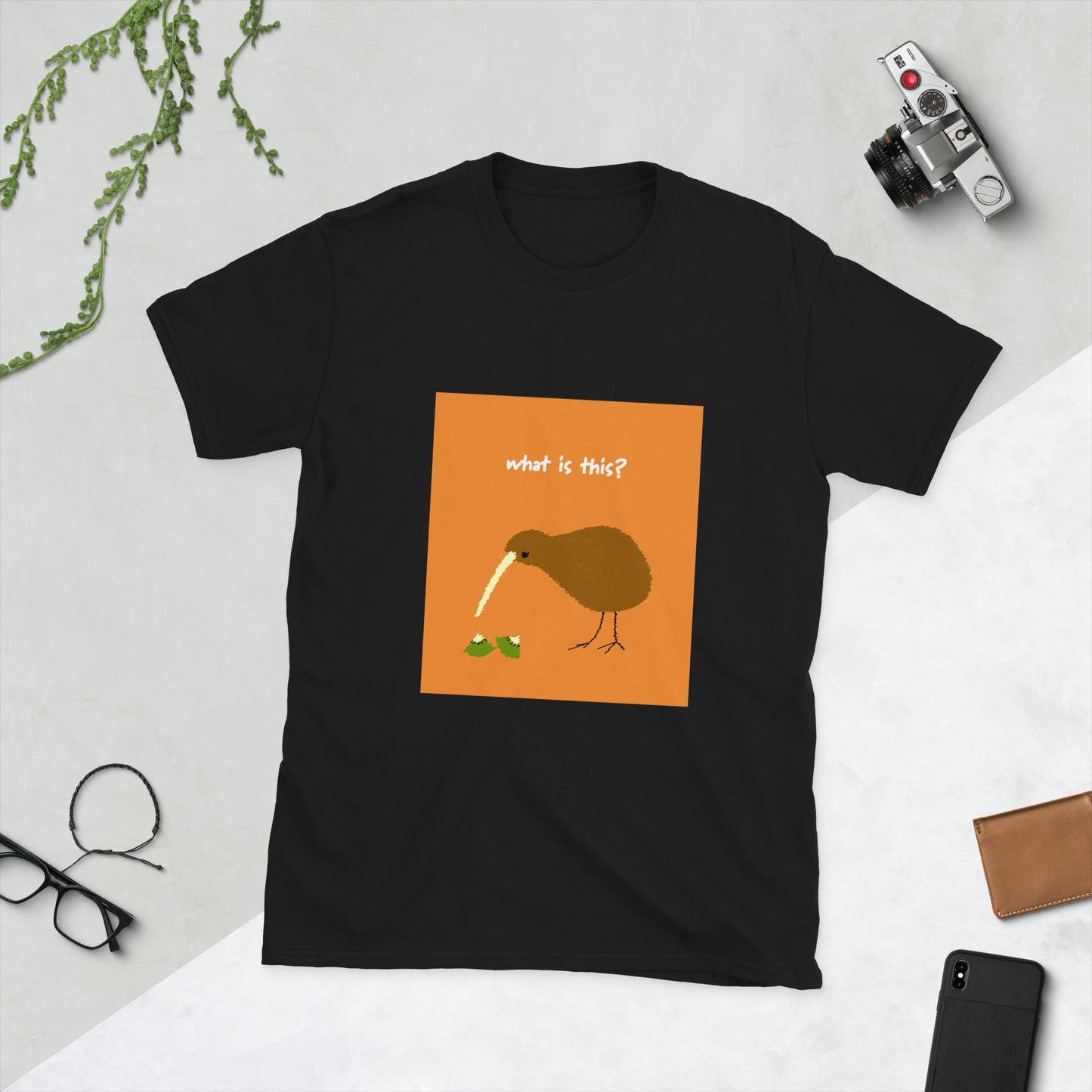 【送料無料】What is this? オレンジ｜Ｔシャツ（ホワイト・ブラック）