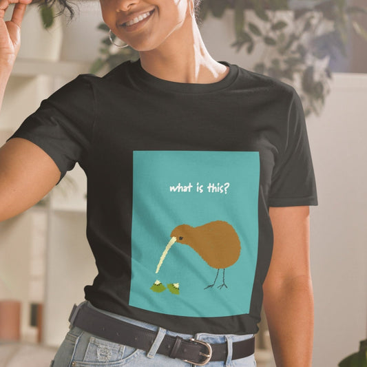 【送料無料】What is this? エメラルドグリーン｜Ｔシャツ（ホワイト・ブラック）