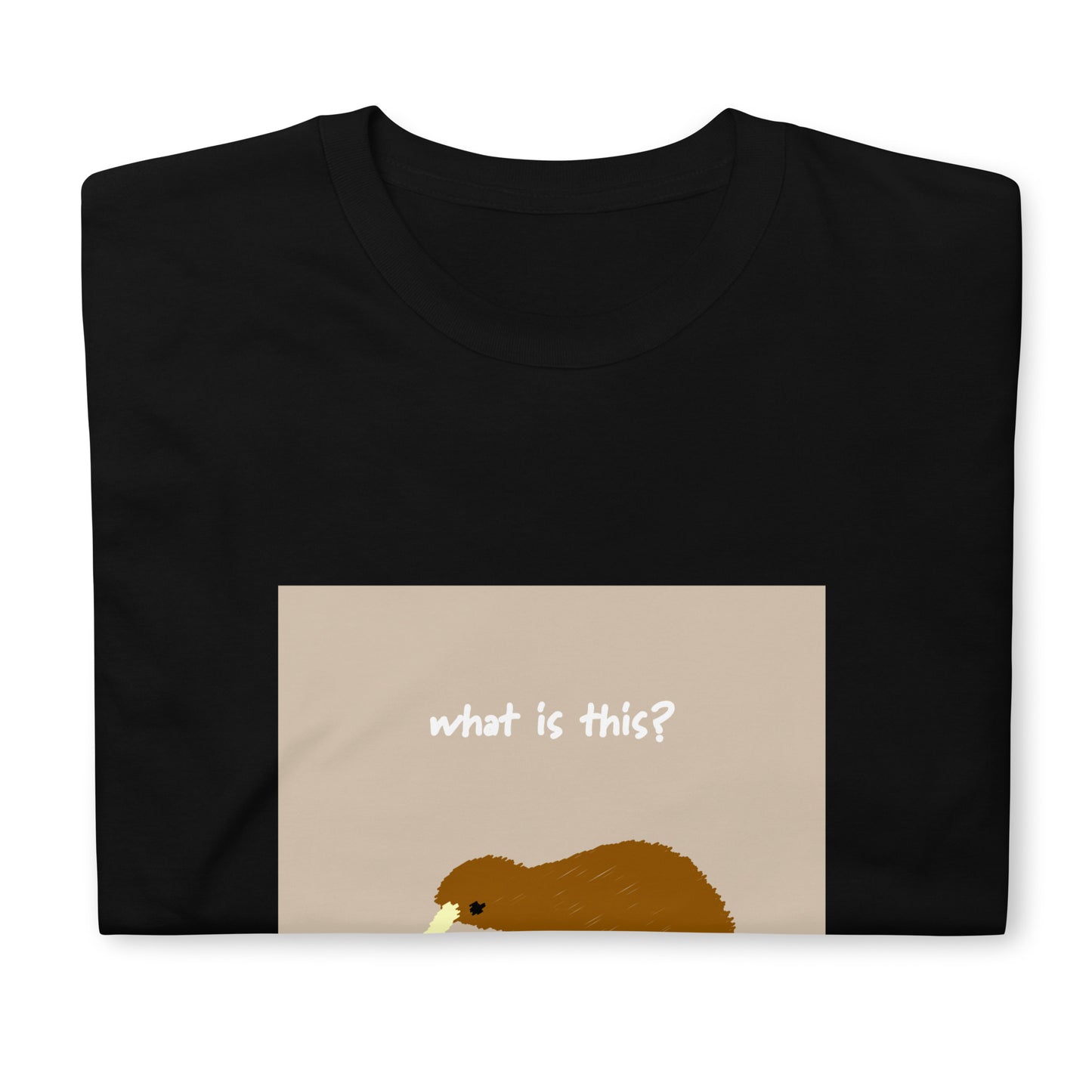 【送料無料】What is this? ベージュ｜Ｔシャツ（ホワイト・ブラック）