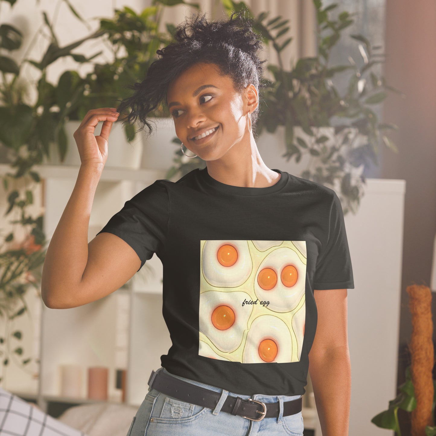 【送料無料】fried egg ホワイト｜Ｔシャツ（ホワイト・ブラック）