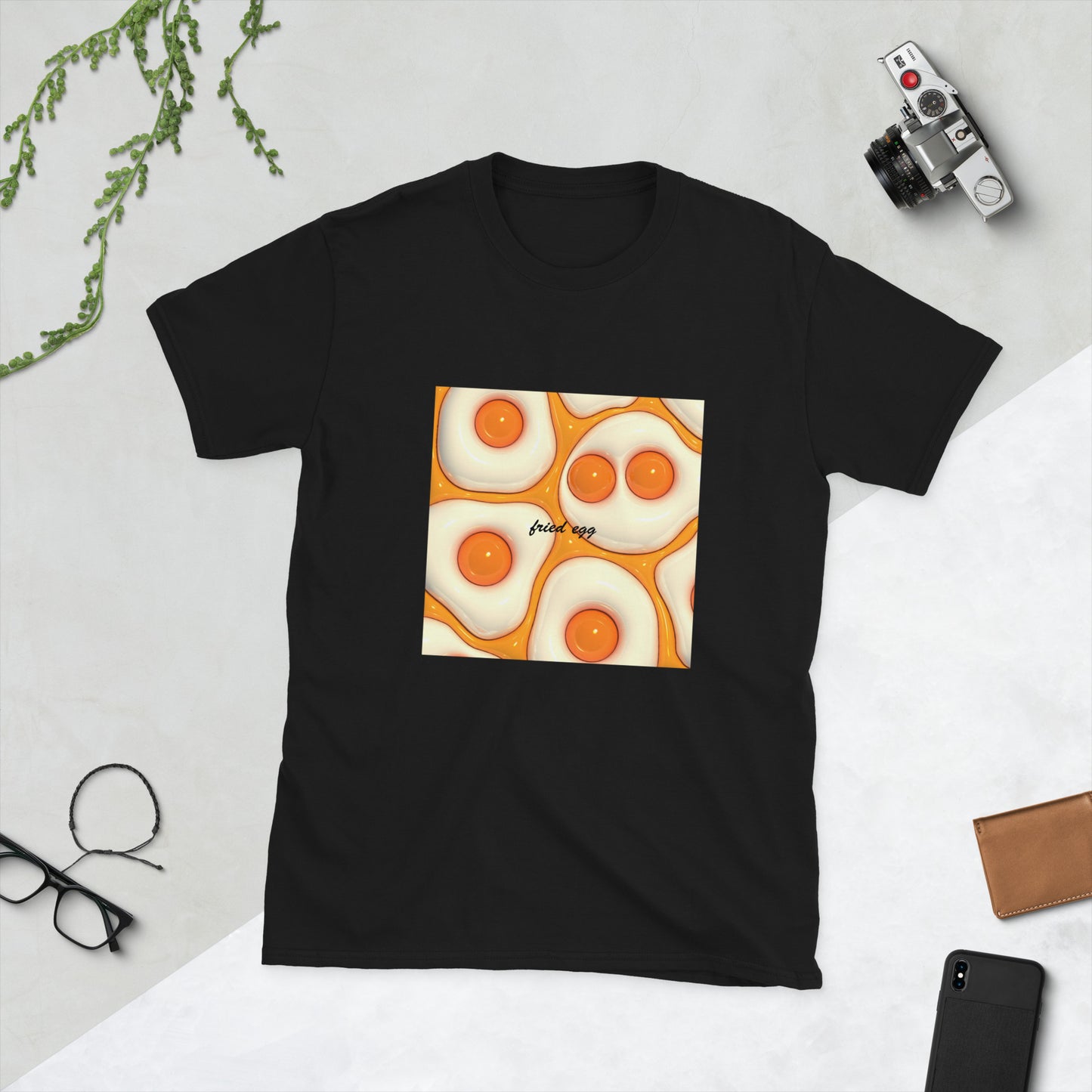 【送料無料】fried egg オレンジ｜Ｔシャツ（ホワイト・ブラック）