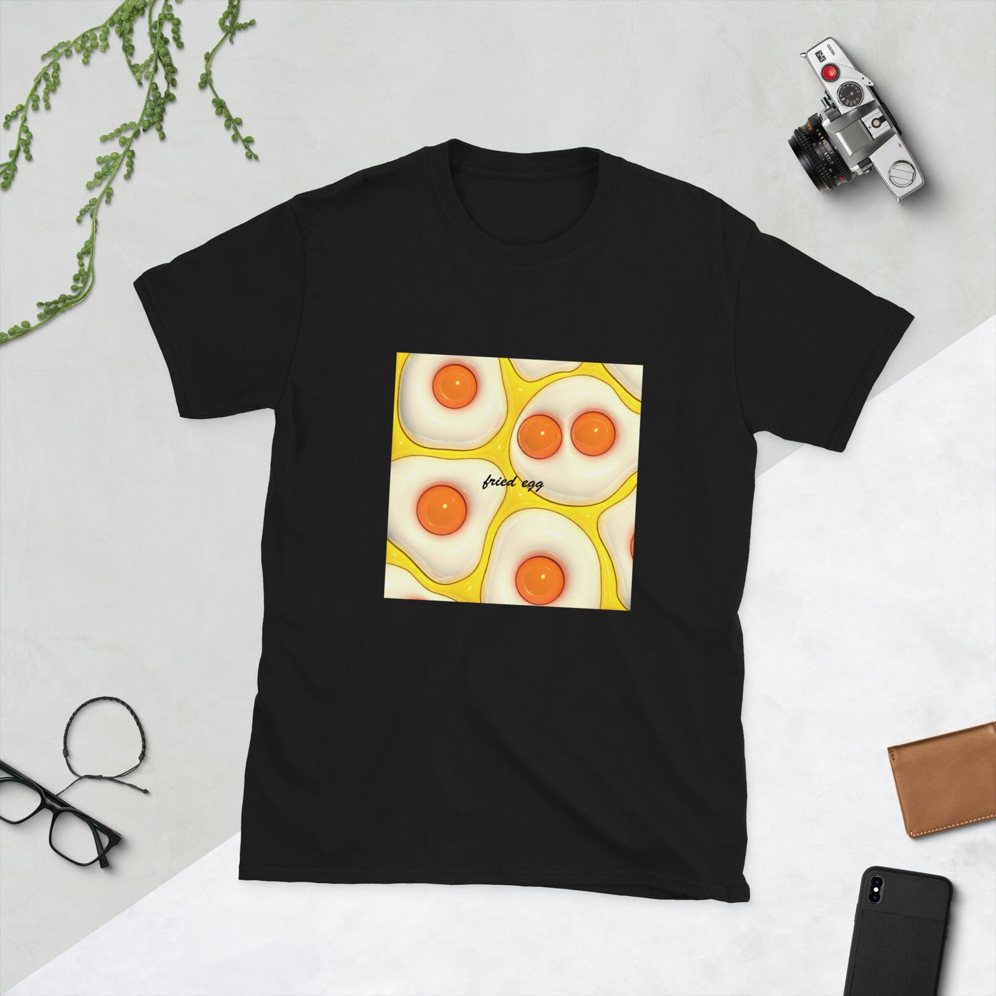 【送料無料】fried egg イエロー｜Ｔシャツ（ホワイト・ブラック）