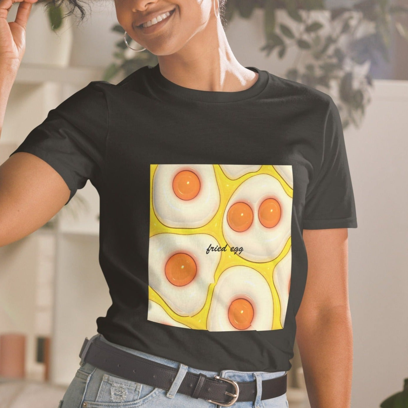 【送料無料】fried egg イエロー｜Ｔシャツ（ホワイト・ブラック）