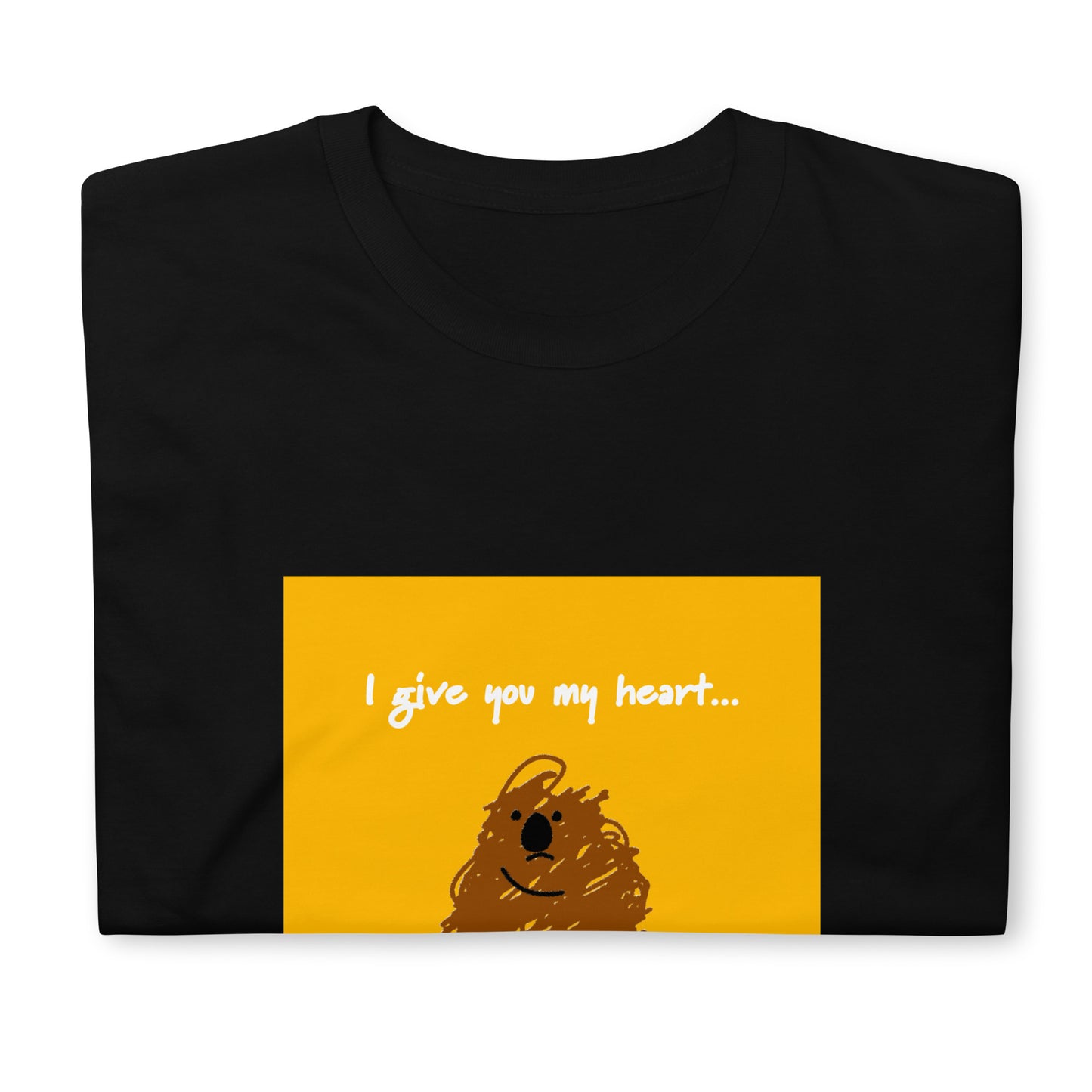 【送料無料】I give you my heart... イエロー｜Ｔシャツ（ホワイト・ブラック）