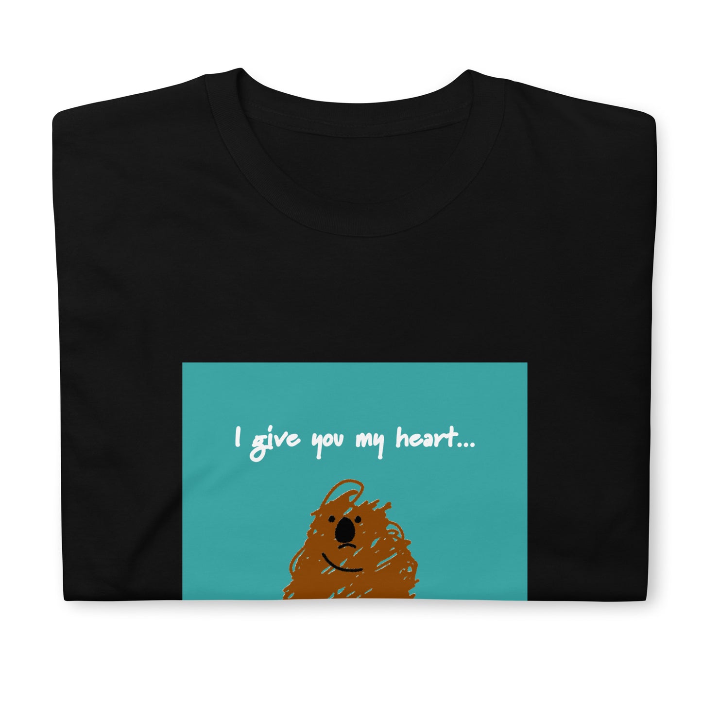 【送料無料】I give you my heart... エメラルドグリーン｜Ｔシャツ（ホワイト・ブラック）