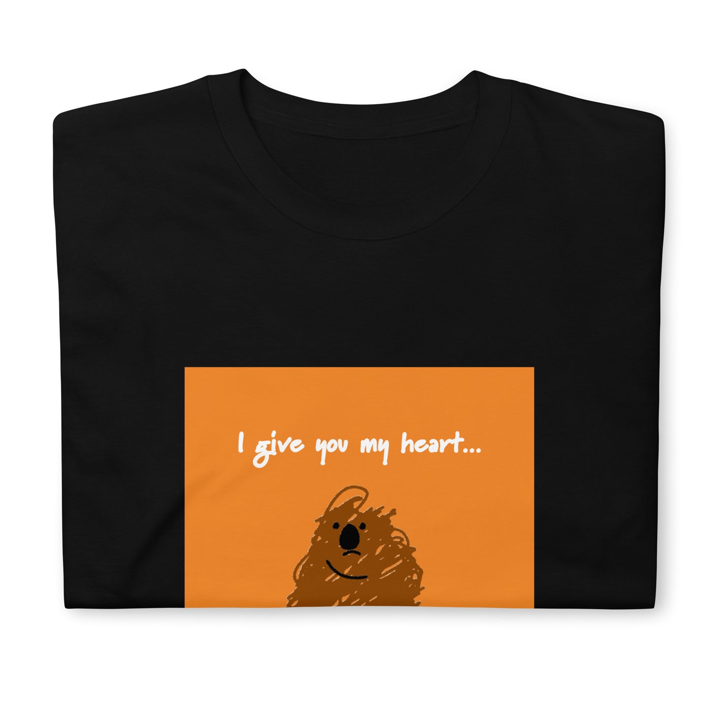 【送料無料】I give you my heart... オレンジ｜Ｔシャツ（ホワイト・ブラック）