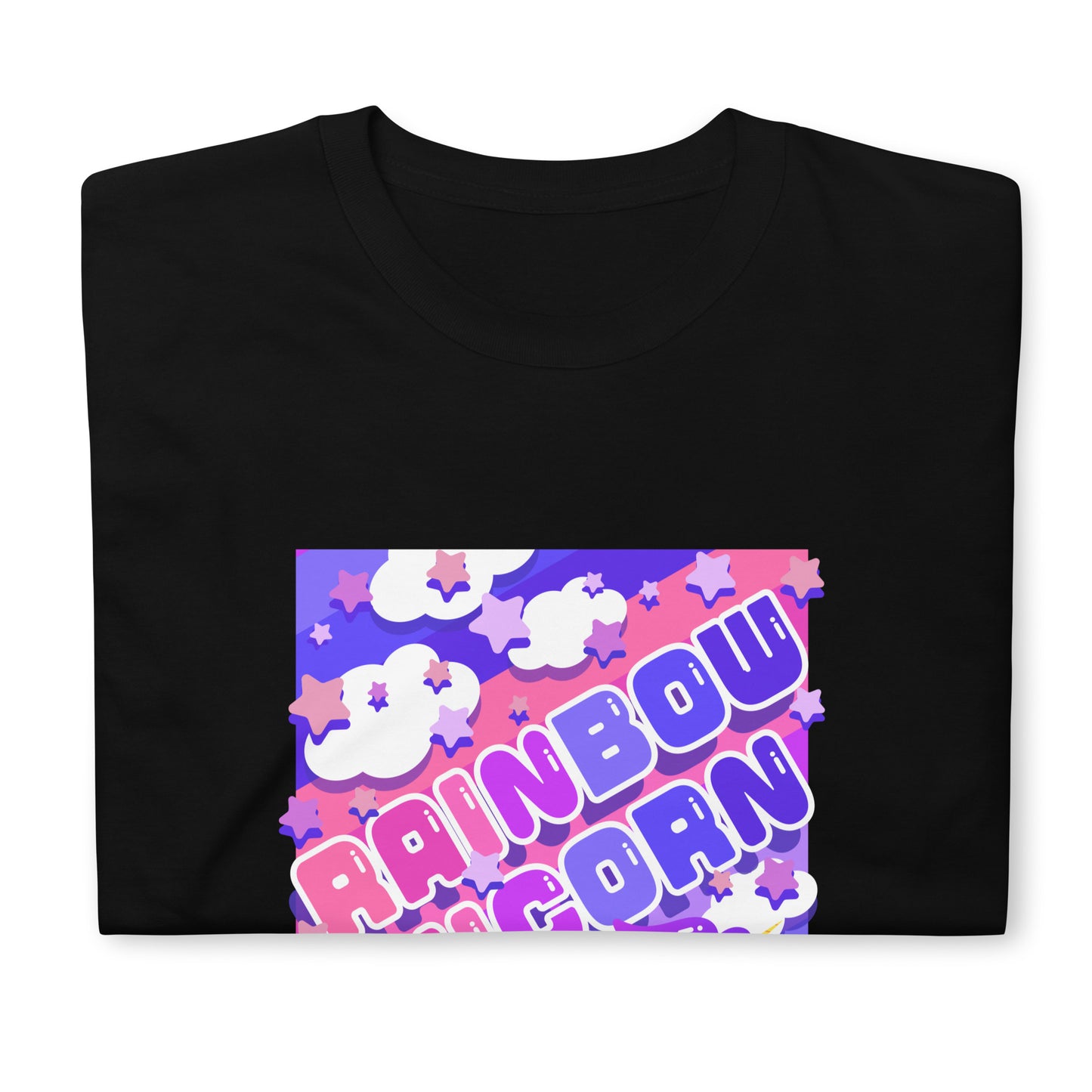 【送料無料】RAINBOW UNICORN バイオレット｜Ｔシャツ（ホワイト・ブラック）