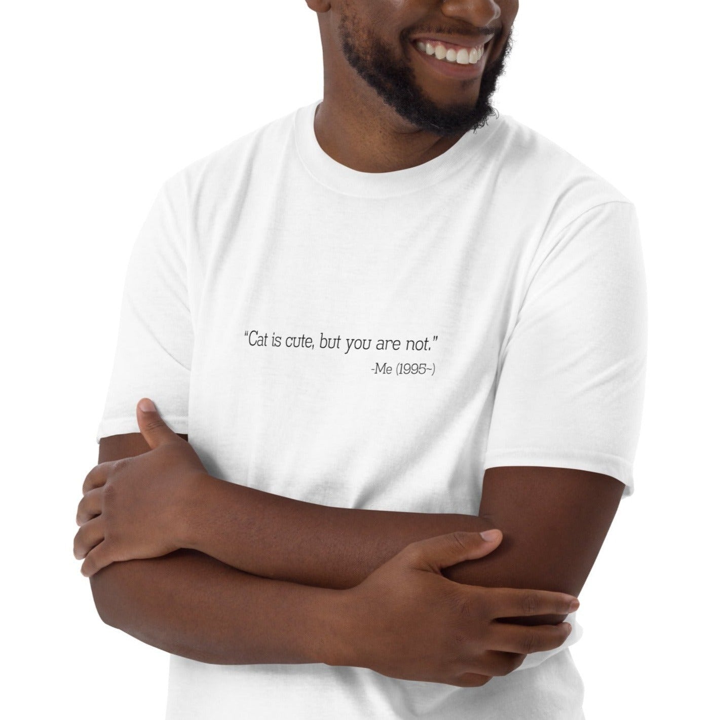 【送料無料】Cat is cute, but you are not.｜Ｔシャツ（ホワイト）