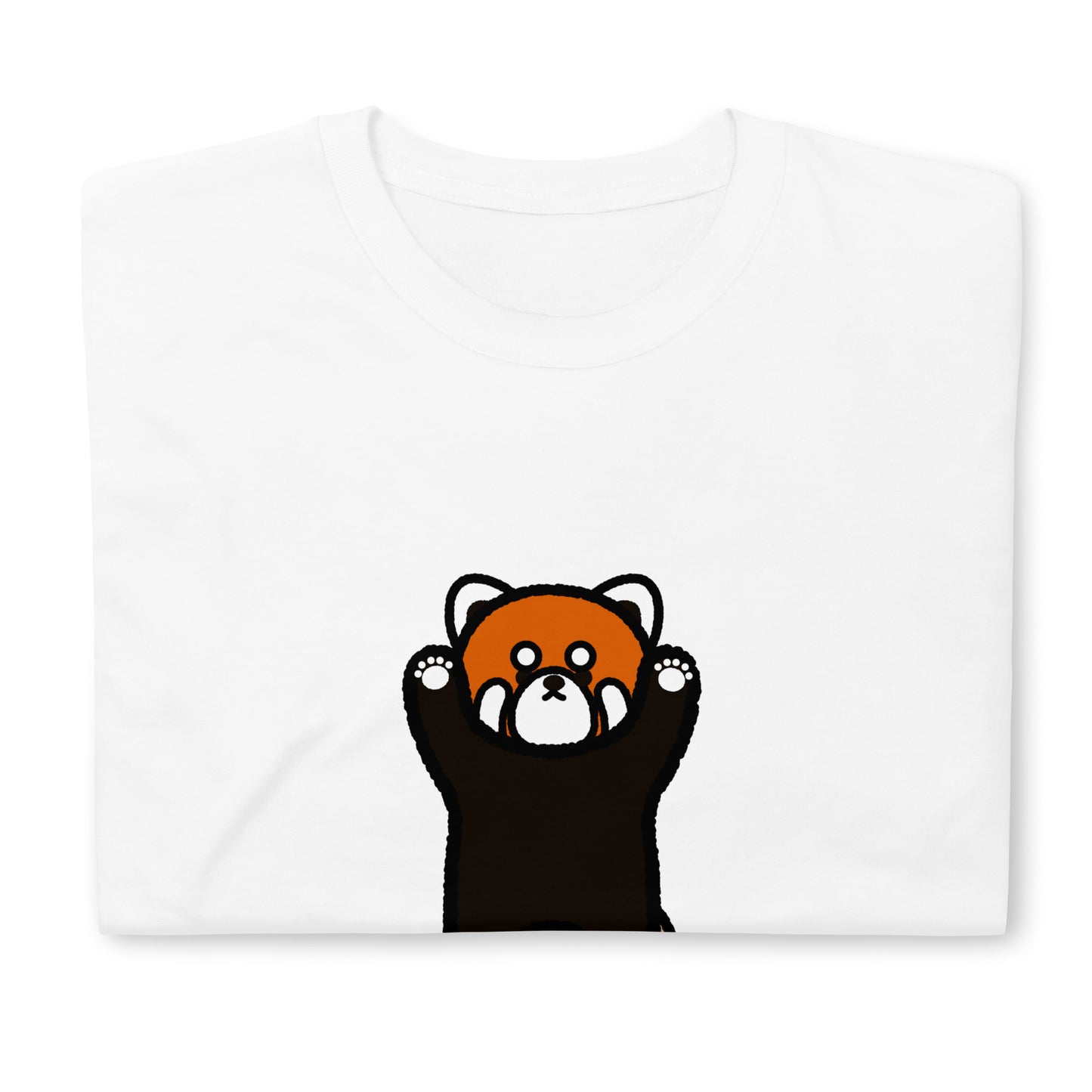 【送料無料】レッサーパンダ　威嚇｜Ｔシャツ（ホワイト）