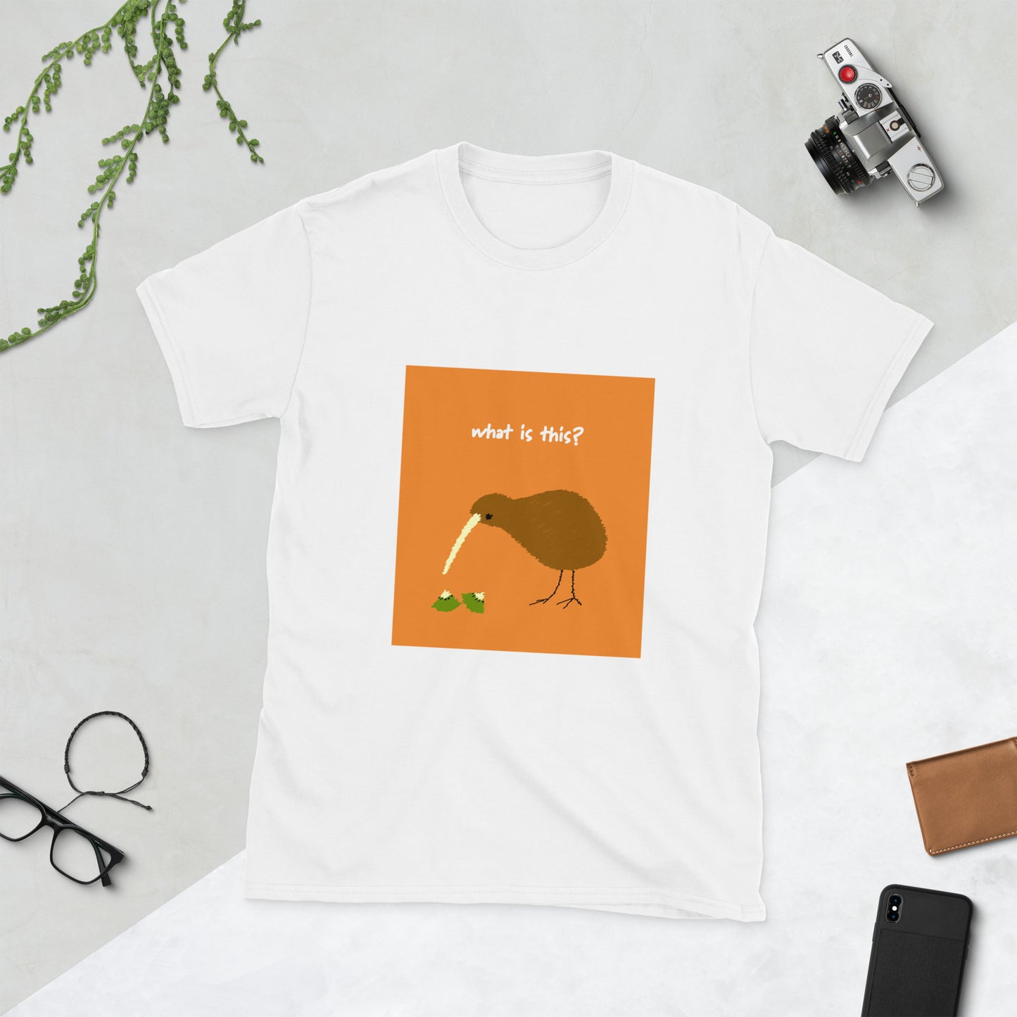 【送料無料】What is this? オレンジ｜Ｔシャツ（ホワイト・ブラック）