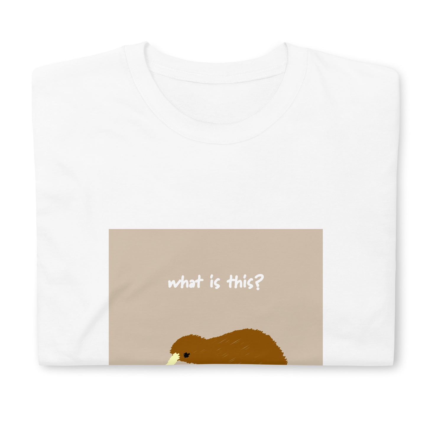 【送料無料】What is this? ベージュ｜Ｔシャツ（ホワイト・ブラック）