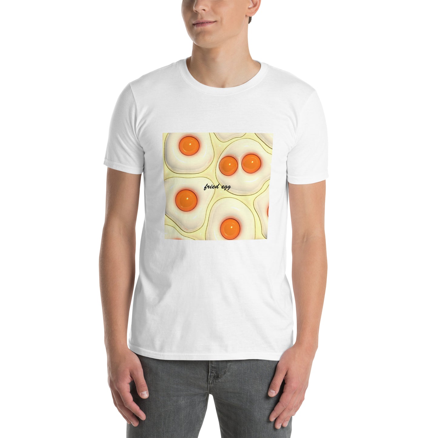 【送料無料】fried egg ホワイト｜Ｔシャツ（ホワイト・ブラック）