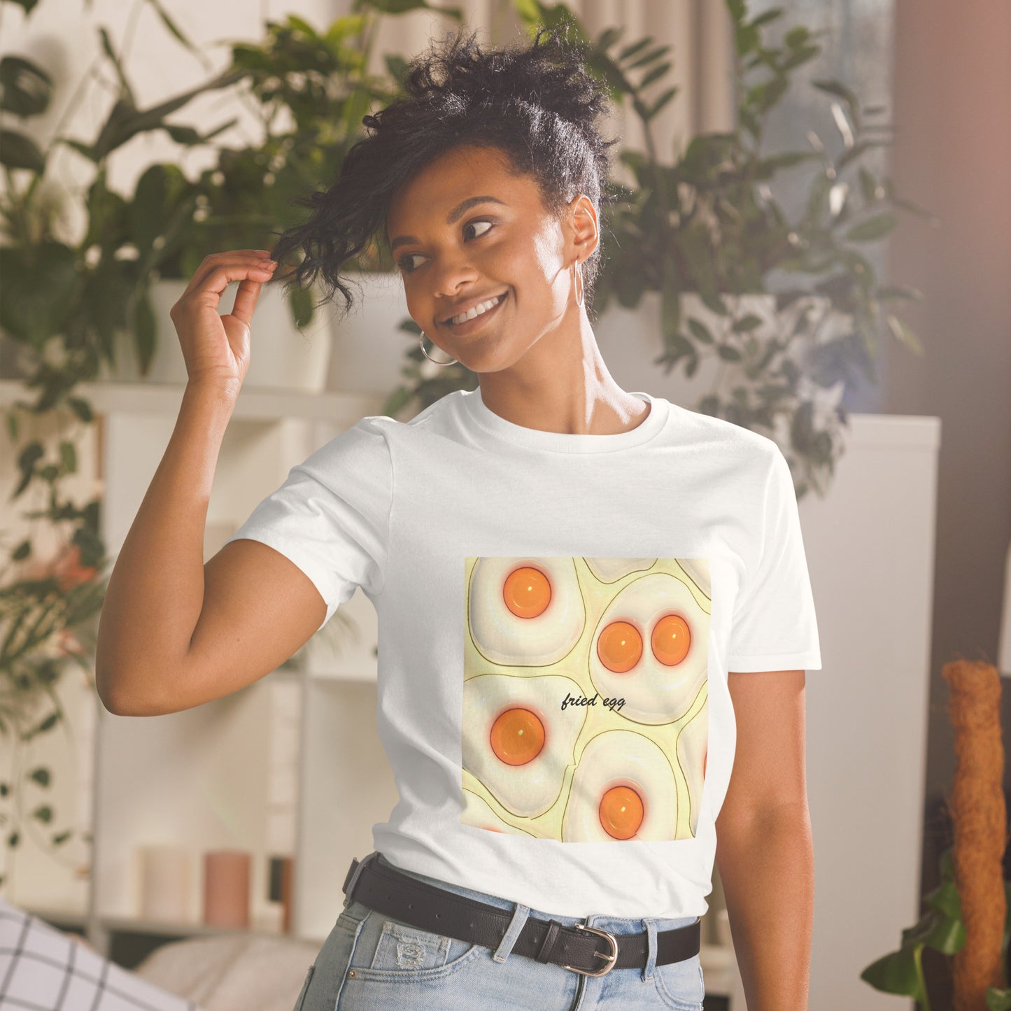 【送料無料】fried egg ホワイト｜Ｔシャツ（ホワイト・ブラック）