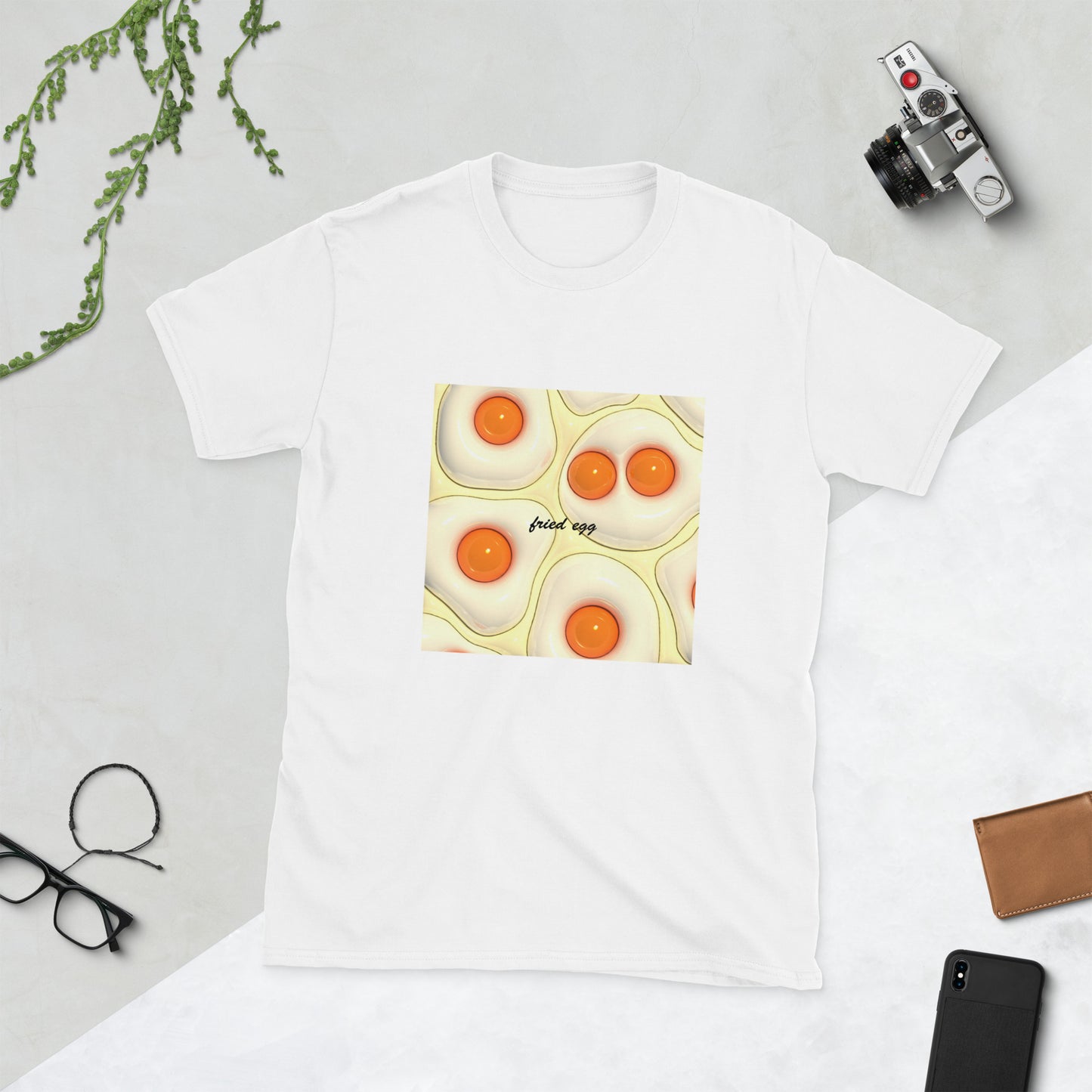 【送料無料】fried egg ホワイト｜Ｔシャツ（ホワイト・ブラック）