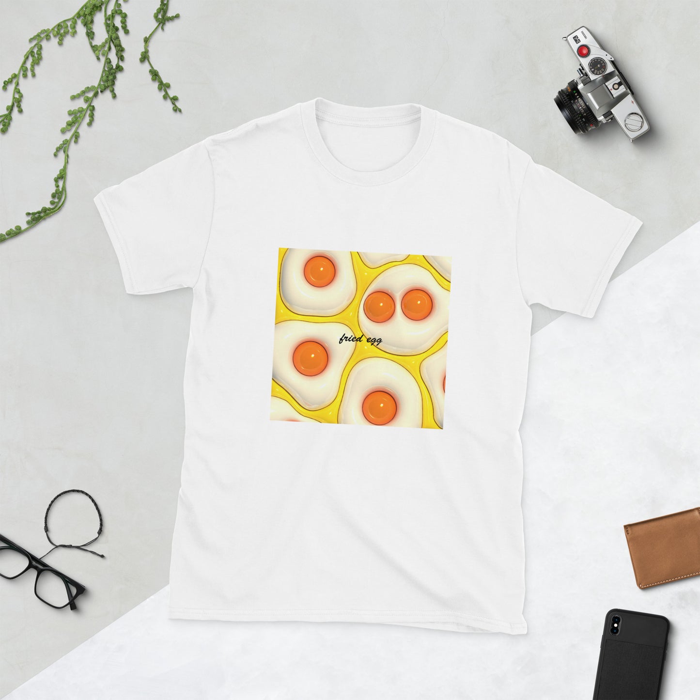 【送料無料】fried egg イエロー｜Ｔシャツ（ホワイト・ブラック）