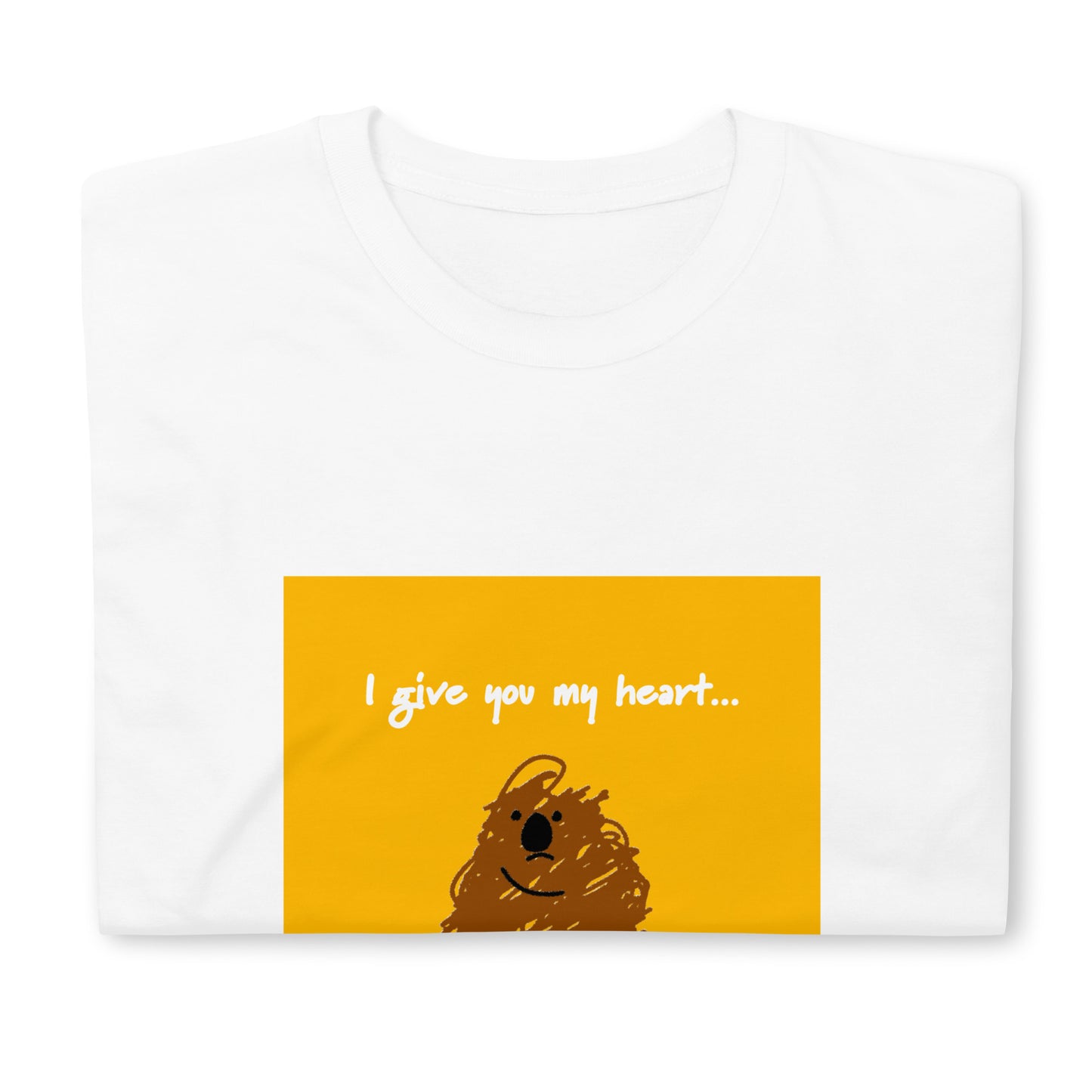 【送料無料】I give you my heart... イエロー｜Ｔシャツ（ホワイト・ブラック）