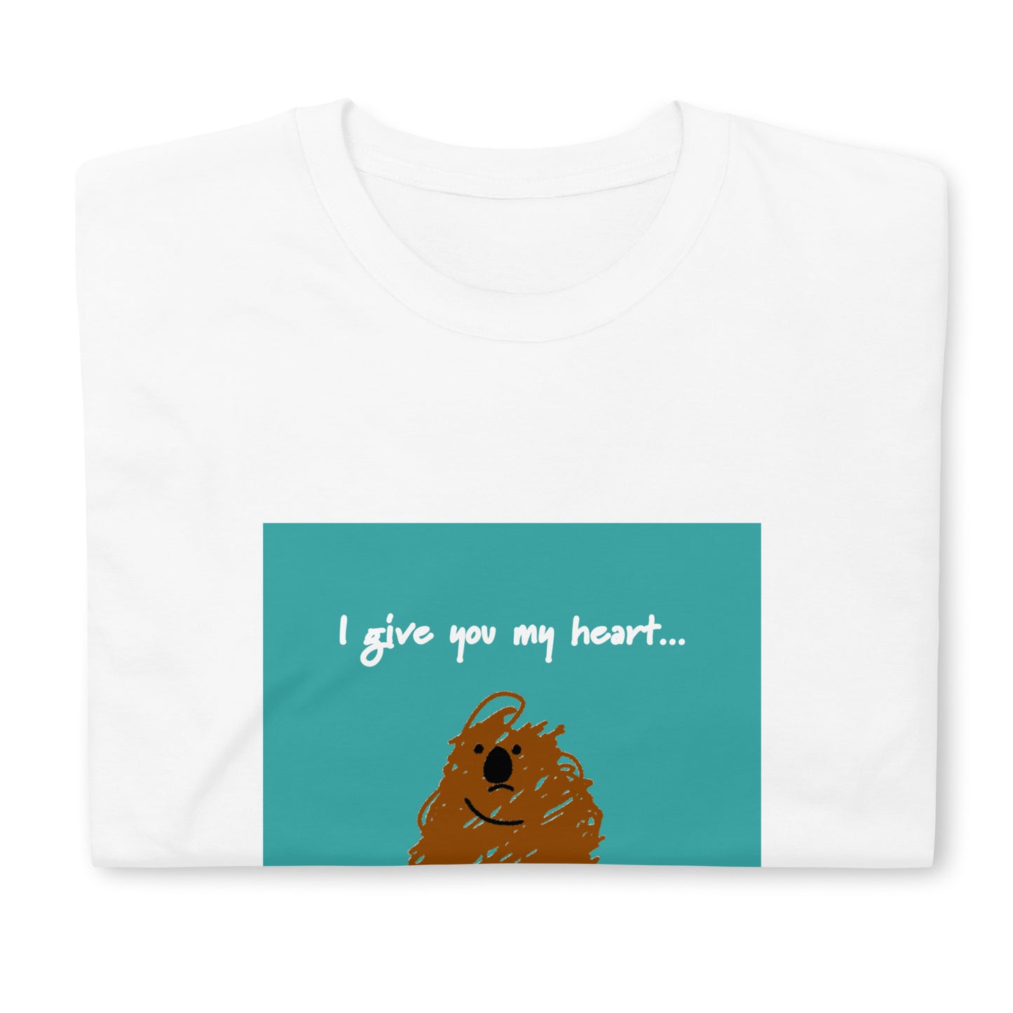 【送料無料】I give you my heart... エメラルドグリーン｜Ｔシャツ（ホワイト・ブラック）