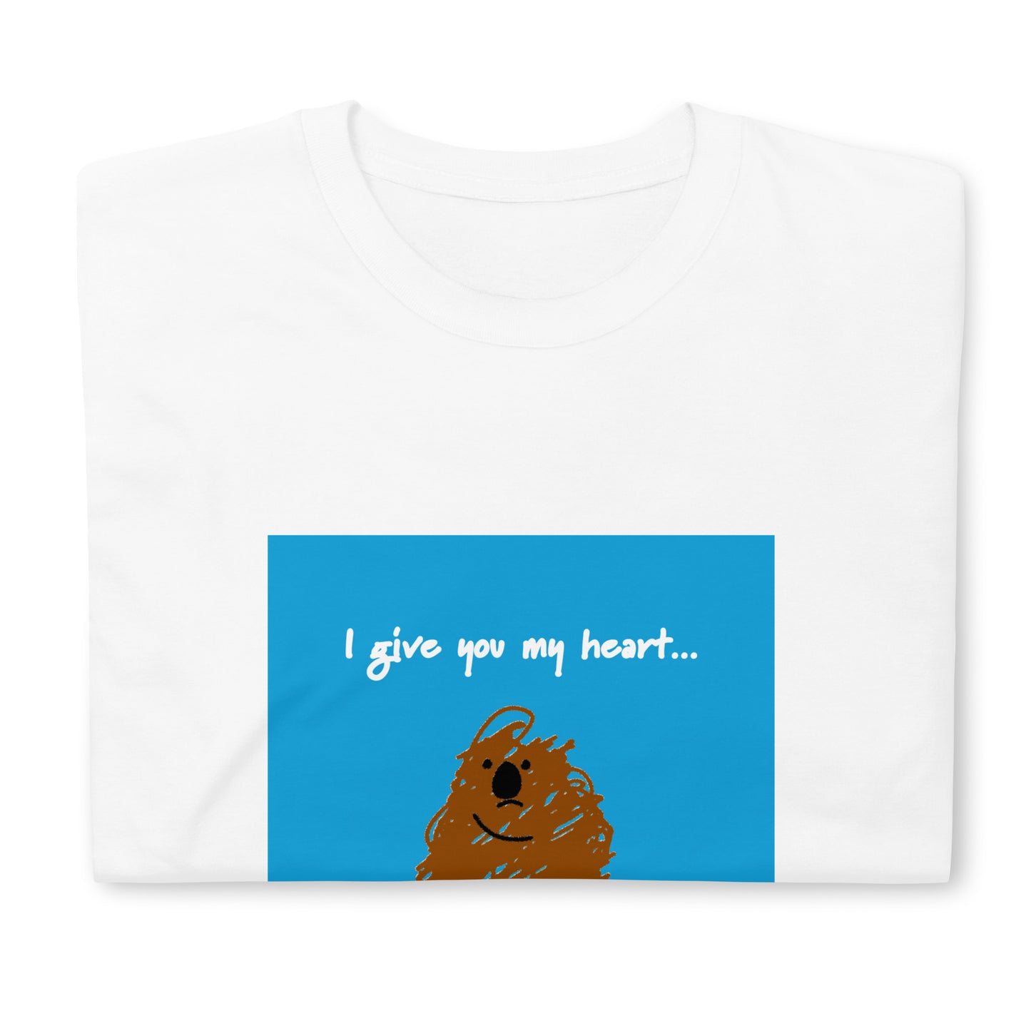 【送料無料】I give you my heart... スカイブルー｜Ｔシャツ（ホワイト・ブラック）