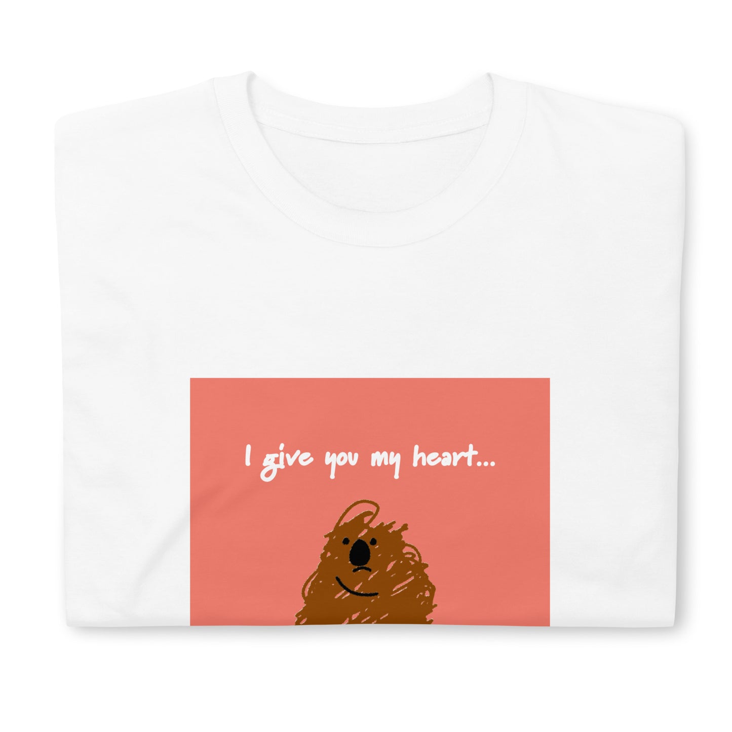 【送料無料】I give you my heart... ピーチ｜Ｔシャツ（ホワイト・ブラック）