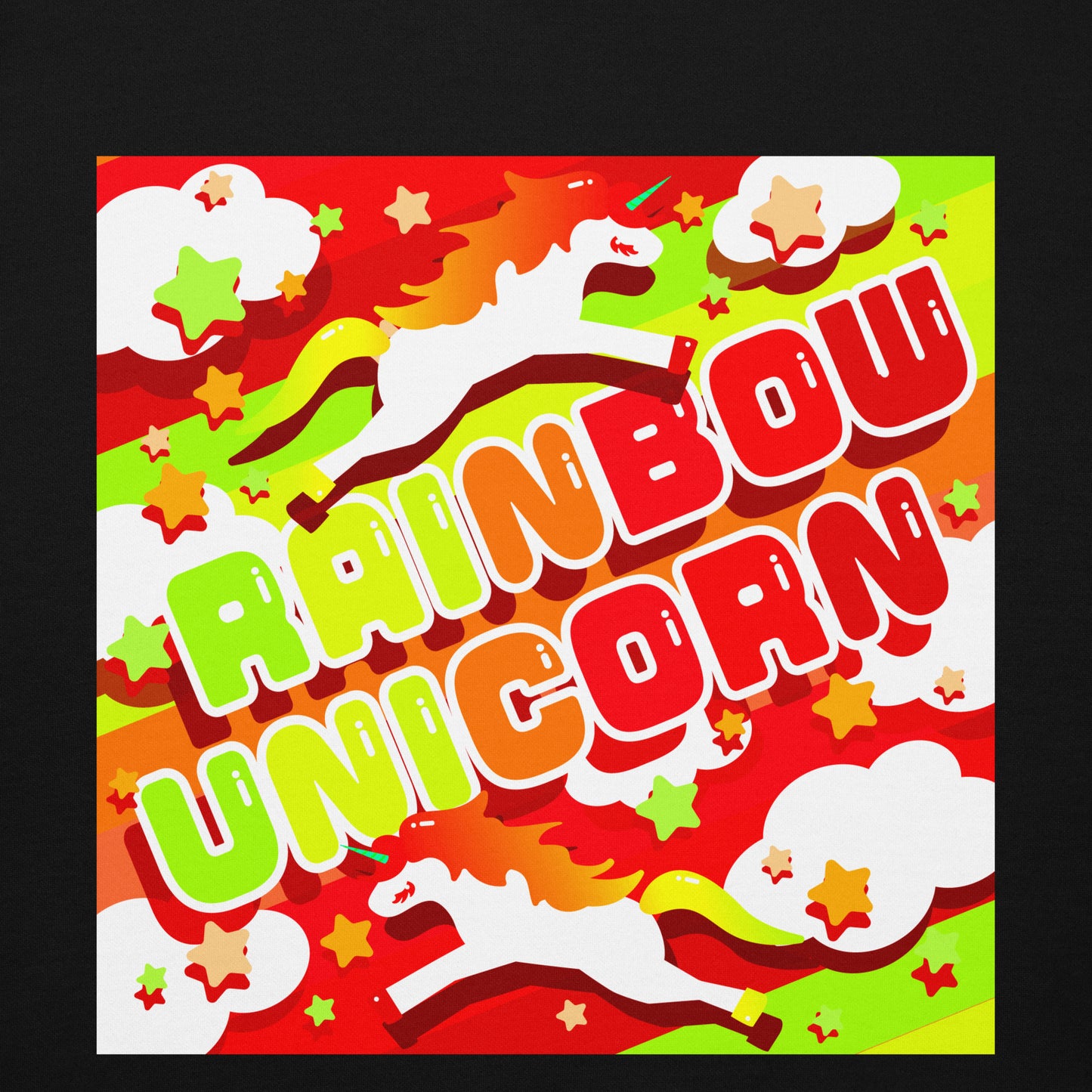 【送料無料】RAINBOW UNICORN アップルパイ｜パーカー（ホワイト・ブラック）