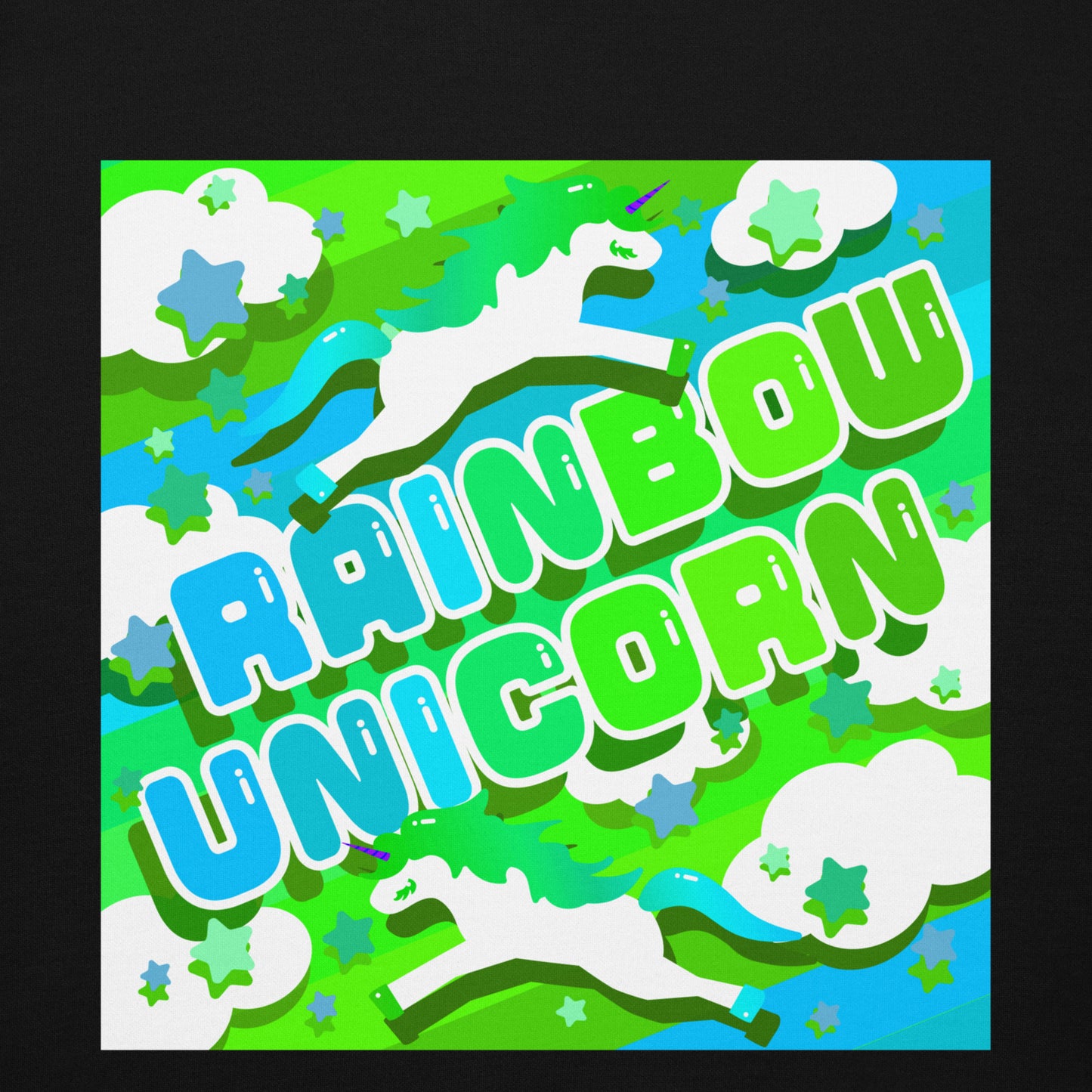 【送料無料】RAINBOW UNICORN メロンソーダ｜パーカー（ホワイト・ブラック）