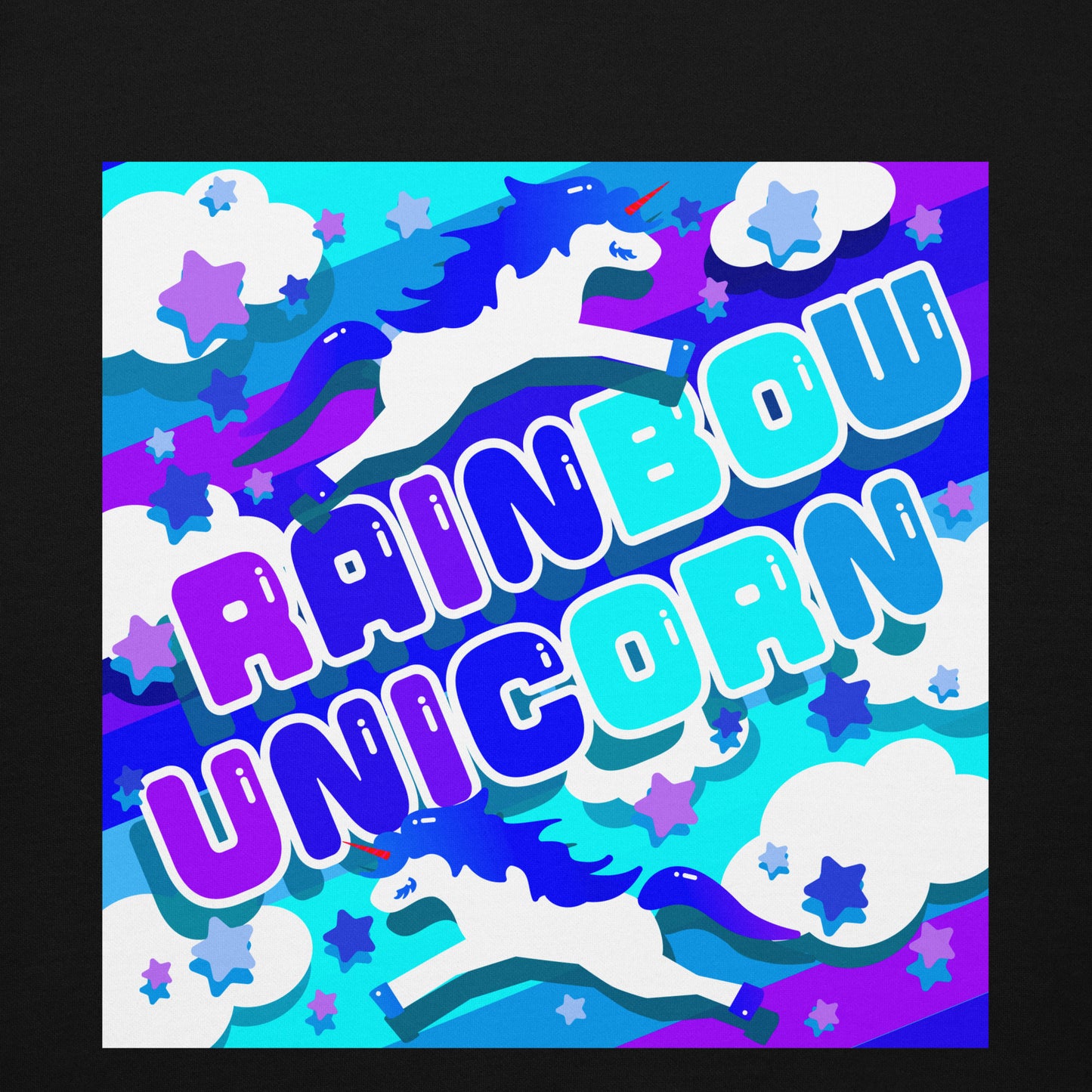 【送料無料】RAINBOW UNICORN ソーダ｜パーカー（ホワイト・ブラック）