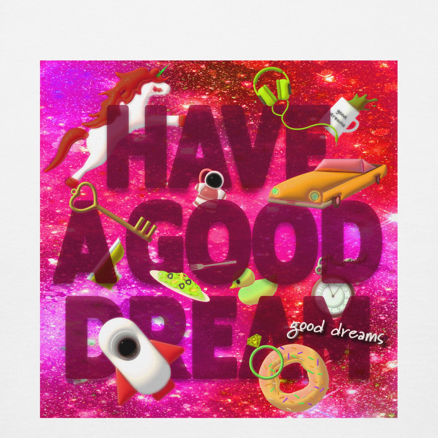 【送料無料】HAVE A GOOD DREAM ローズ｜パーカー（ホワイト・ブラック）