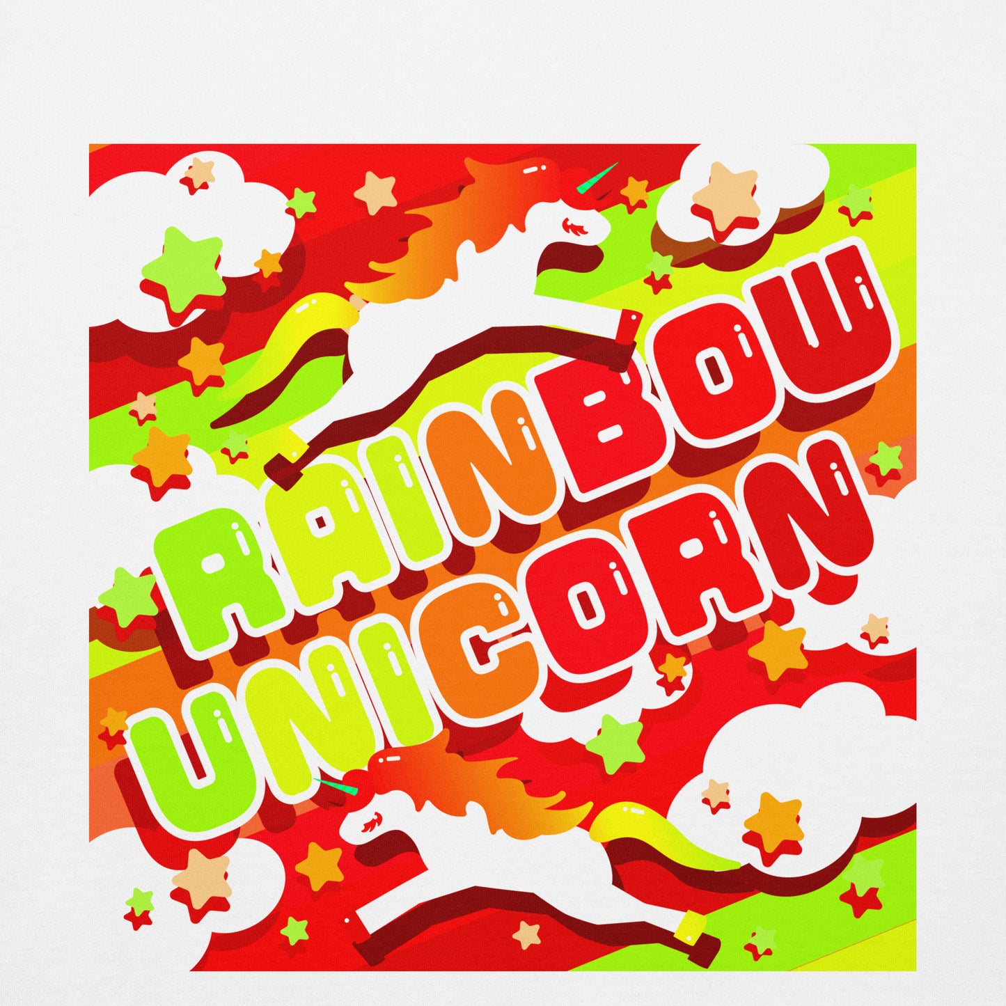 【送料無料】RAINBOW UNICORN アップルパイ｜パーカー（ホワイト・ブラック）