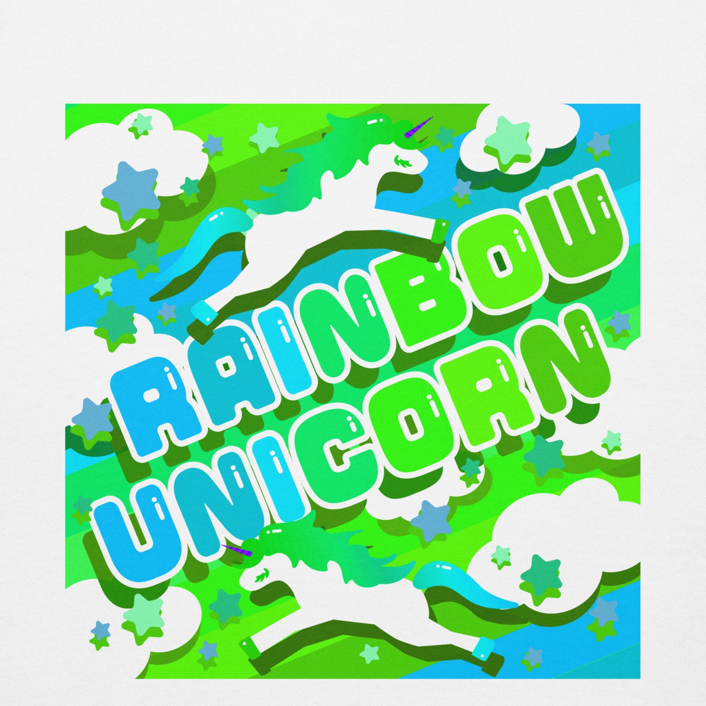 【送料無料】RAINBOW UNICORN メロンソーダ｜パーカー（ホワイト・ブラック）