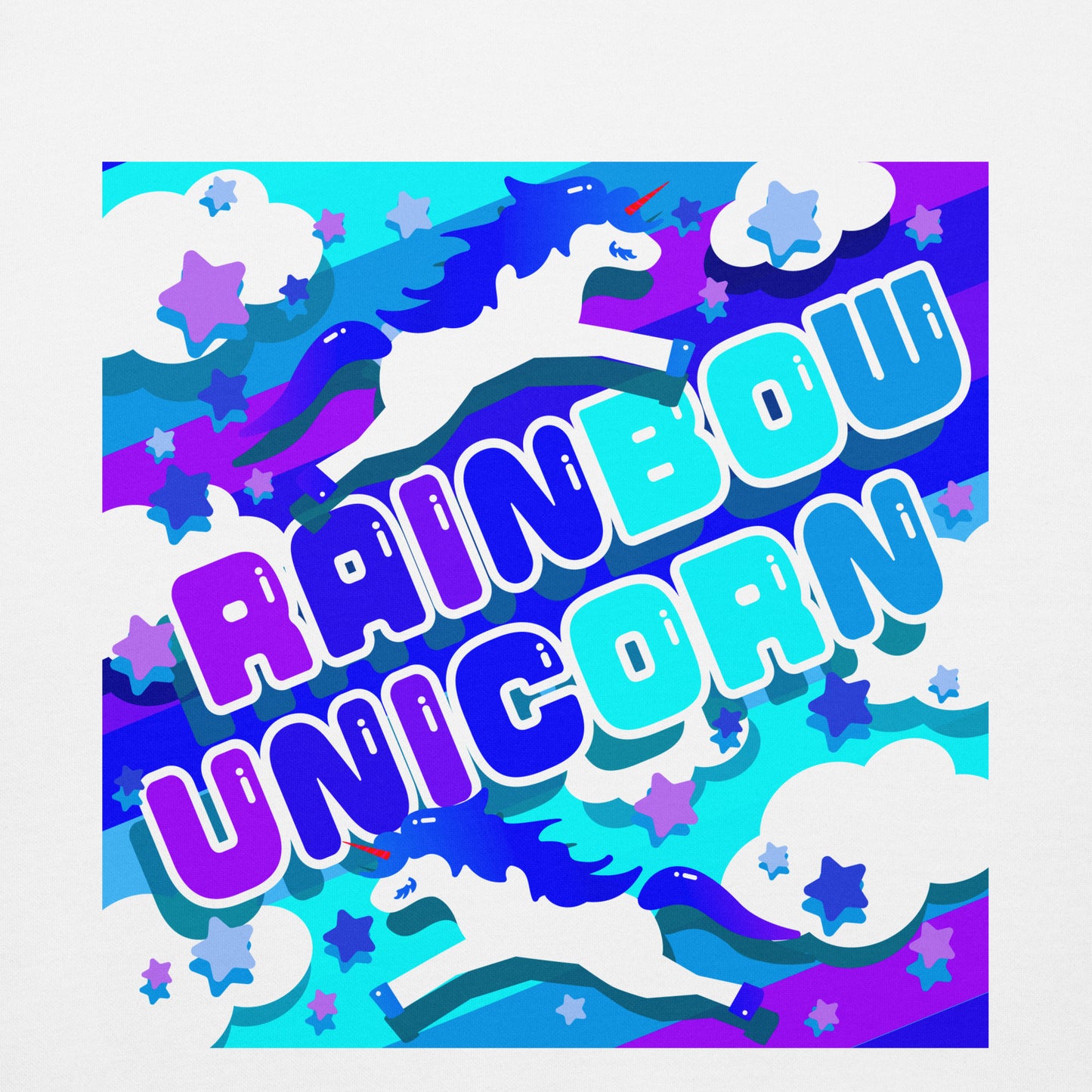 【送料無料】RAINBOW UNICORN ソーダ｜パーカー（ホワイト・ブラック）